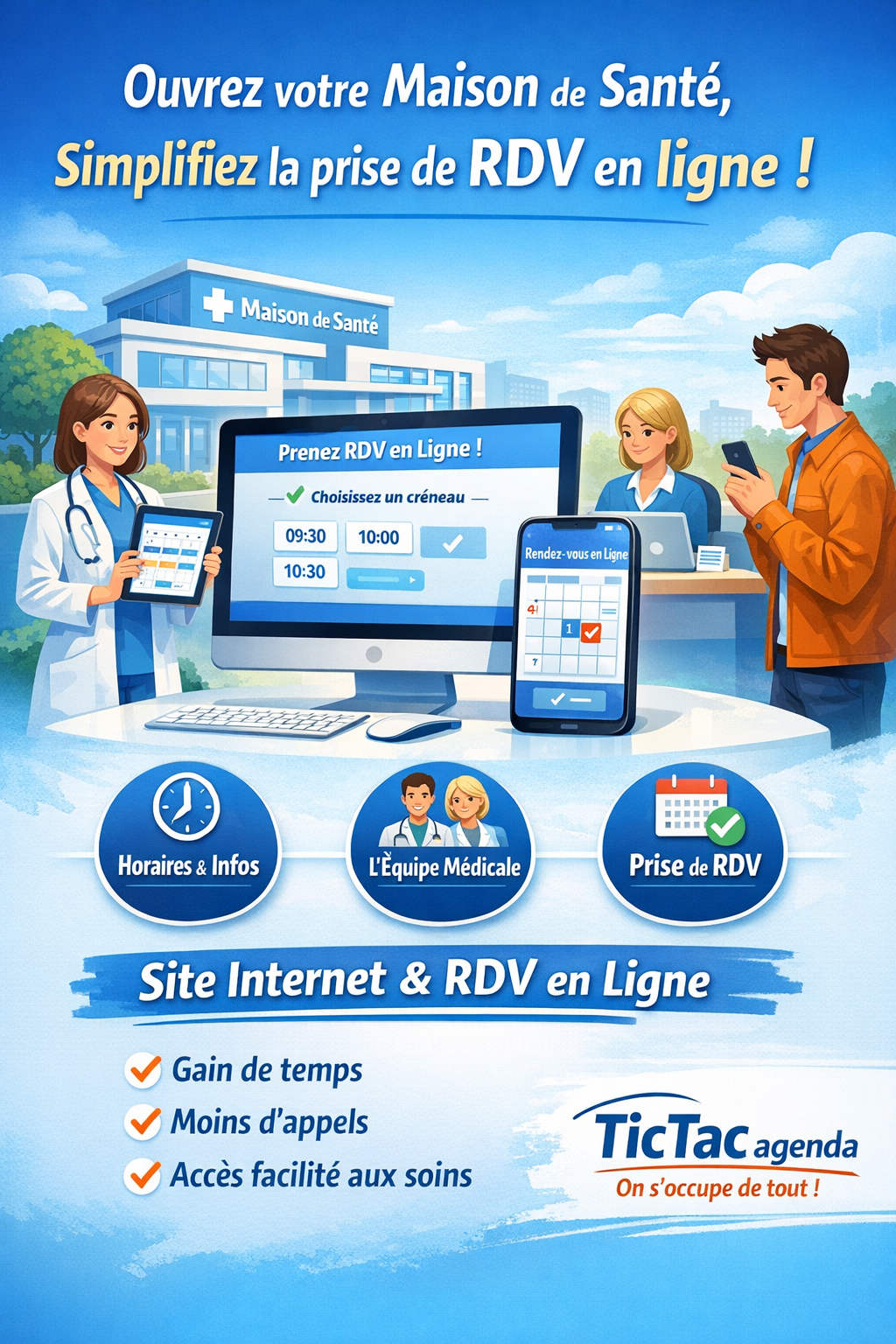 TicTac Agenda — Site et RDV en ligne pour MSP